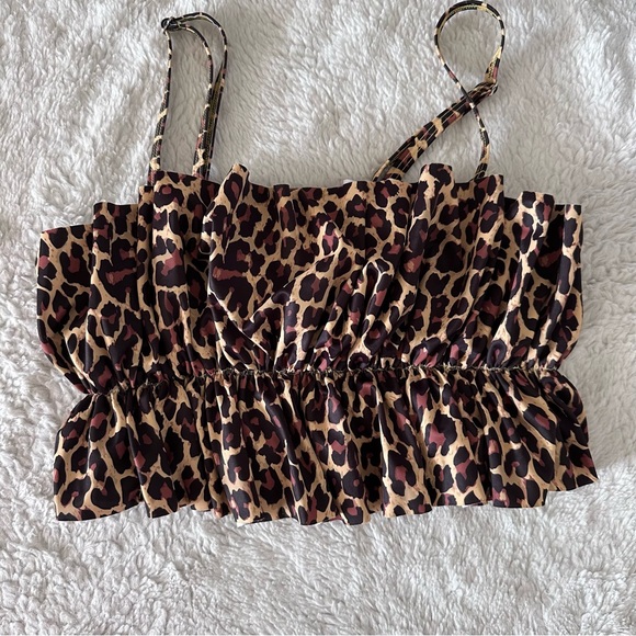 Original Cheetah (OG cheetah) Oversized Ruffle OSR swim top. - Picture 1 of 3